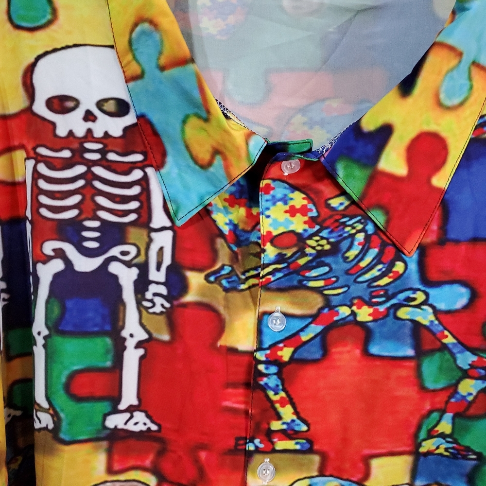 Autism Awareness Men's 3X It's OK To Be Different Hawaiian Shirt #M99 - Picture 4 of 9